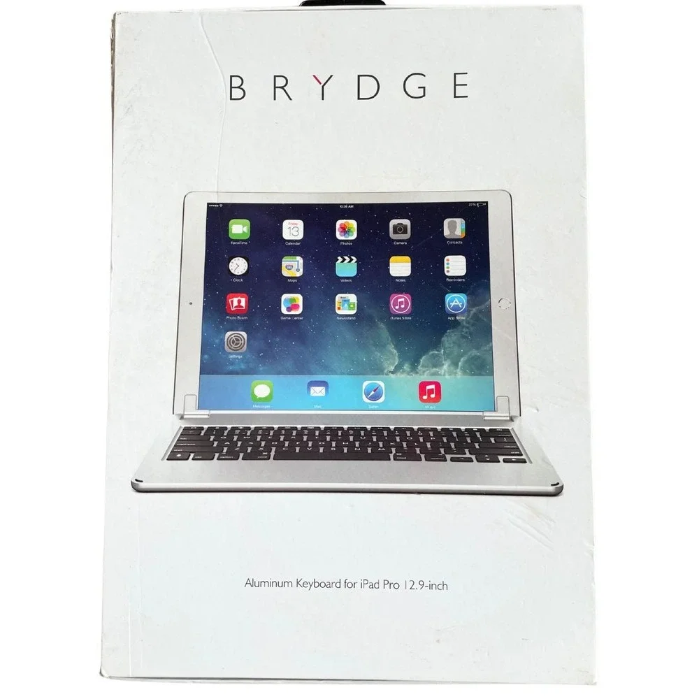 Brydge 12.9 Bluetooth Keyboard Aluminum for iPad Pro 12.9 1st 2nd Gen Silver